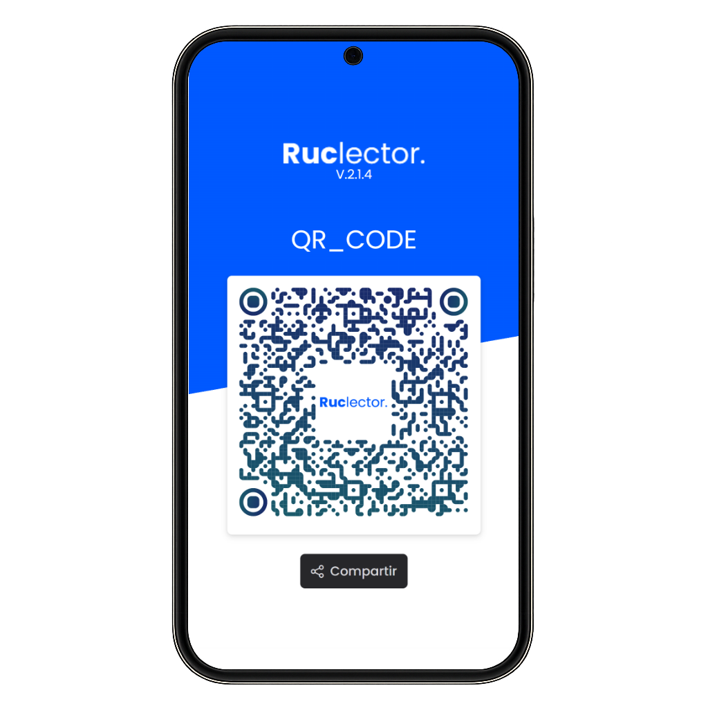 RucLector en celular mostrando sus funciones